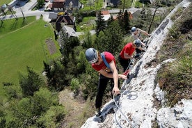 快速垂直吸引-通过Ferrata Mojstrana