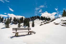 photo of an aerial view of Bolsterlang Ski resort  Allgäu, Bavaria, Germany.