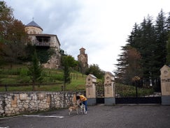 Photo of the ruins of the old Soviet sanatorium Medea, whose architecture which is basically a synthesis of Stalinist period classical style, Tskaltubo, Georgia.