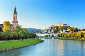 Austria, Rainbow over Salzburg castle