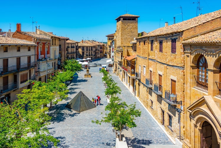 Photo of View of the main square in Spanish town Olite.