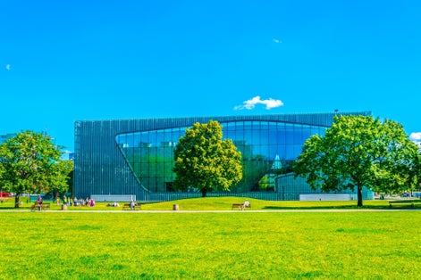 View of the museum of the history of polish jews in Warsaw, Poland.