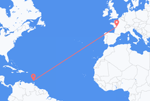 グレナダのセントジョージズから、フランスのポワティエまでのフライト