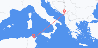 Tunisia to Montenegro