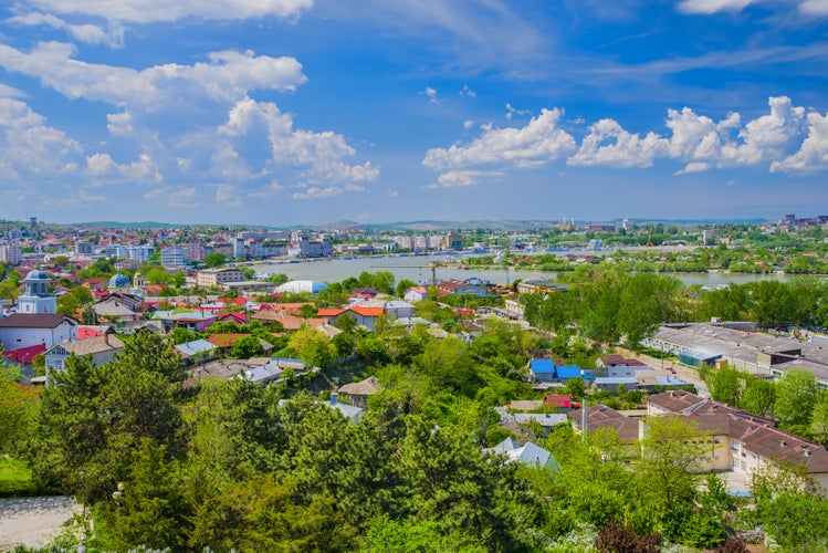 Photo of Tulcea port and Danube river in Romania.