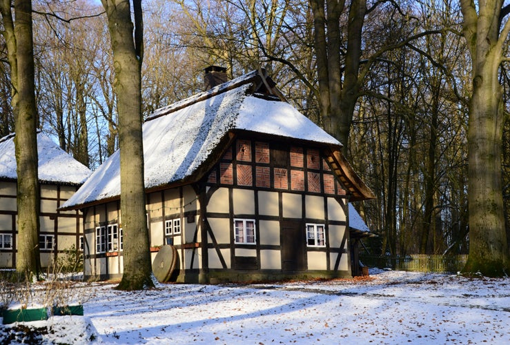 Historical Farm Museum in Winter in the Town Walsrode, Lower Saxony