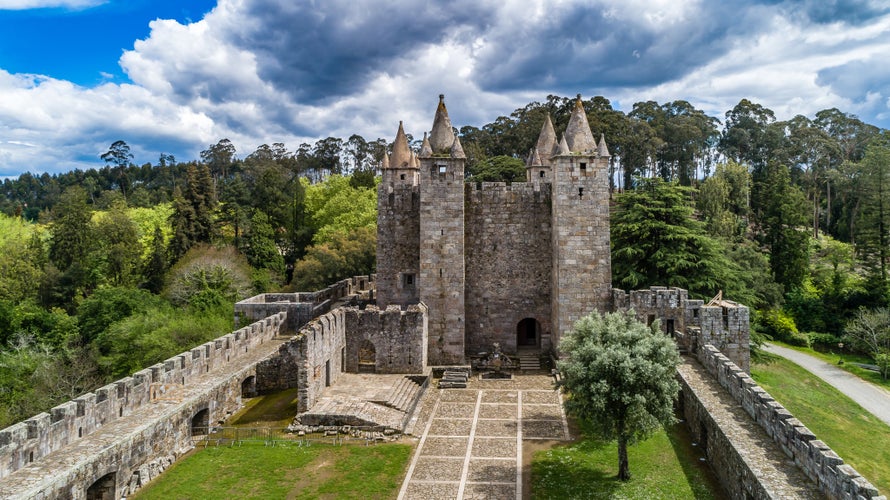 Photo of aerial view of Castle in Santa Maria da Feira ,Portugal.