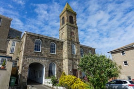 Photo of the market town of Tavistock in south Devon in autumn in UK.