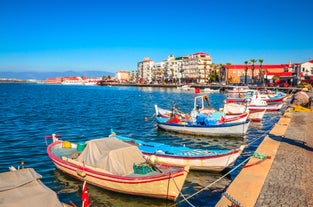 Photo of Balikesir Ayvalik and Cunda island aerial view, Turkey.