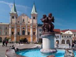 Photo of Town hall and Magistrat Square of Walbrzych, Poland.