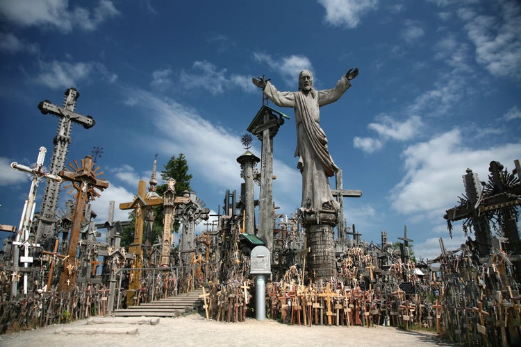 Photo of Hill of Crosses in  Šiauliai, Lithuania.