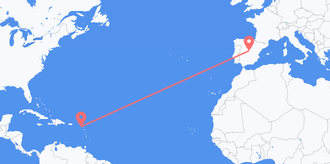 Flights from St. Kitts & Nevis to Spain