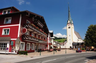 photo of a beautiful mountain view at Abtenau is a market town in the Hallein District of Salzburg in Austria.