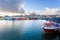 Photo of beautiful sky over Penzance Harbour, Cornwall ,England.