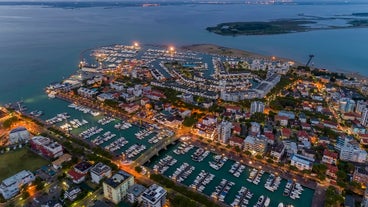 Photo of Colorful summer cityscape of Lignano Sabbiadoro town.