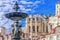 Photo of Fountain in Rossio Square in Lisbon.