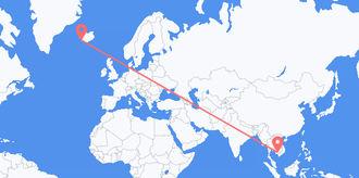 Cambodia to Iceland