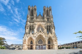 Photo of Metz city view of Petit Saulcy an Temple Neuf and Moselle River in Summer, France.