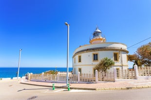 Photo of panoramic aerial view of playa de la Concha in Oropesa del Mar, Ragion of Valencia, Spain.