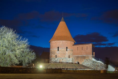 photo of Lithuania. Kaunas castle at night.