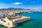 Photo of aerial view of the Kales Venetian fortress at the entrance to the harbor, Ierapetra, Crete, Greece.