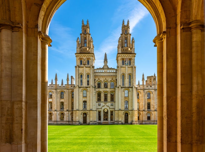 photo of view of All Souls college of Oxford university, UK.