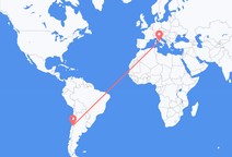 산티아고 데 칠레에서 출발해 로마로 향하는 항공편