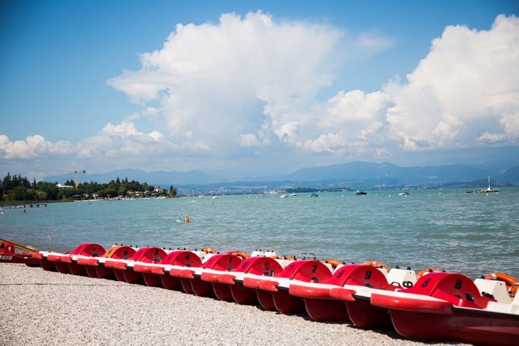 pedal boats on lake garda, peschiera del garda