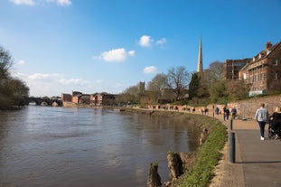 Photo of Worcester Cathedral and the River Severn, Worcester, Worcestershire, England.