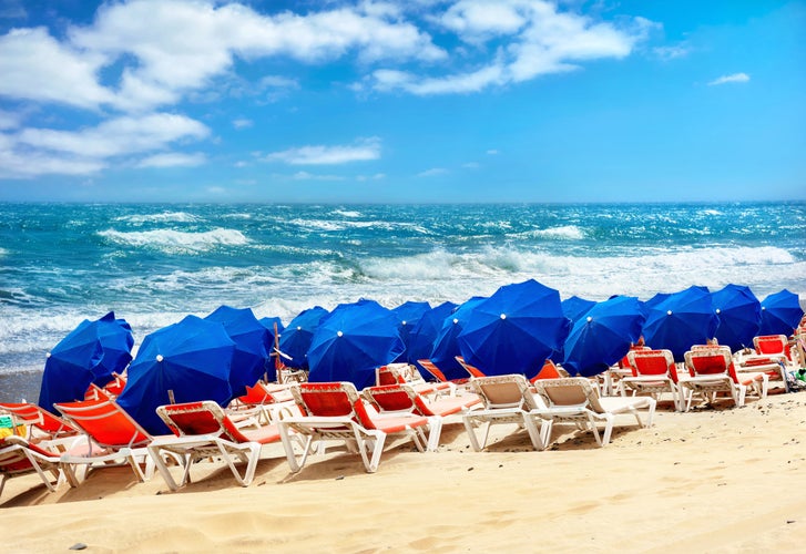 Photo of Playa del Ingles beautiful beach, Maspalomas, Gran Canaria, Spain.