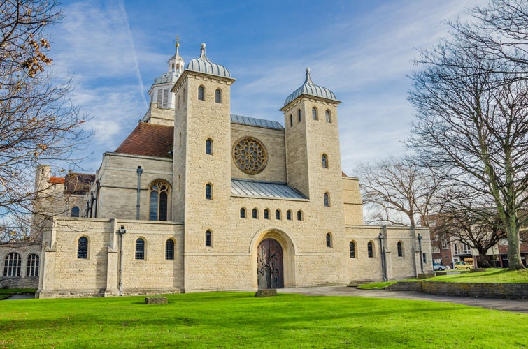 Historic Portsmouth Cathedral on a Winter Day