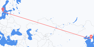 South Korea to Sweden