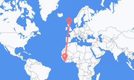 Flights from Liberia to Scotland