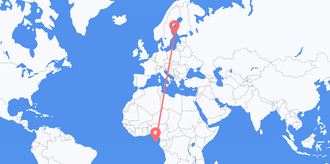 Flyrejser fra São Tomé og Príncipe til Åland