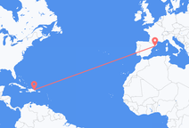 ドミニカ共和国のサマナから、スペインのバルセロナまでのフライト