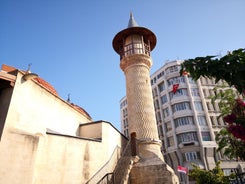 Photo of Sabancı Merkez Camii (English: Sabancı Central Mosque) in Adana, Turkey. The mosque is the second largest mosque in Turkey and the landmark in the city of Adana.