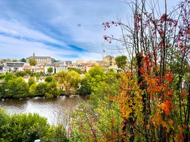 Photo of Tours aerial panoramic view. Tours is a city in the Loire valley of France.