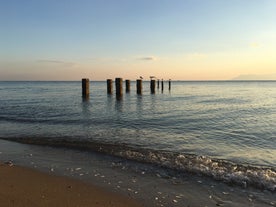 Photo of fishing boat on the beach in Alexandroupolis, Greece