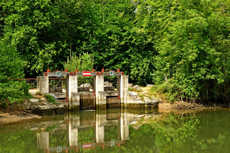 photo of view of Olivet; France - july 13 2020 : lock on the Loiret.