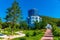 Dajti tower situated next to exit of gondola lift on mount Dajti in Albania.