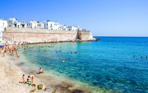 Photo of nice scenic city scape in Monopoli, province of Bari, Italy.