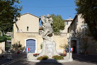 photo of harbor and town of Golfe-Juan Vallauris, commune of the Alpes-Maritimes department, which belongs in turn to the Provence-Alpes-Cote of Azur region of France.