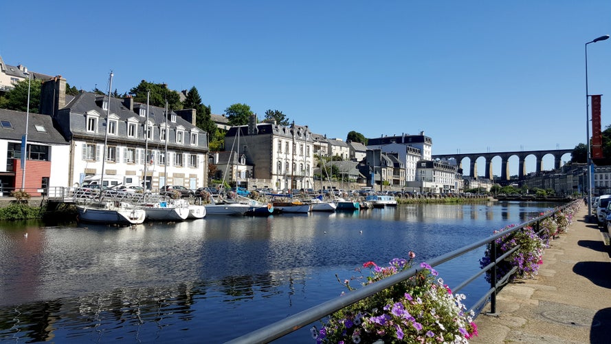 photo of view of Morlaix's river, Britain, Morlaix, France.