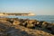 View to Praia do Molhe beach in Ferragudo Portimao Algarve.