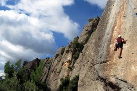 Klimmen in de berg Montserrat