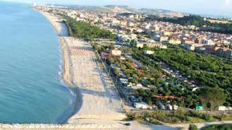 Photo of aerial view of Sirolo, Italy.