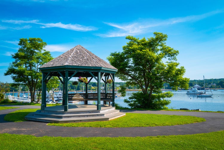 Photo of Pavillion on the Green of Steamboat Landing Park in Belfast.