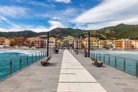 Photo of beautiful harbor of Savona, Liguria, Italy.