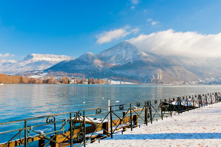 photo of Lake of Annecy during winter, France.