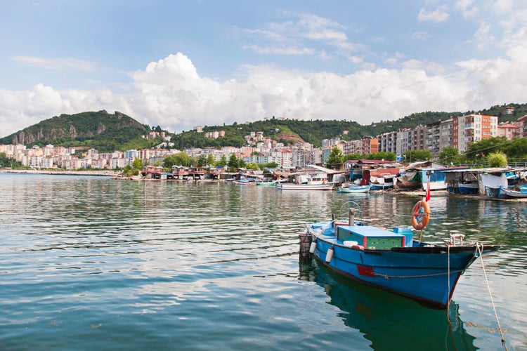 Photo of fishing boat in Giresun Black Sea region of Turkey.